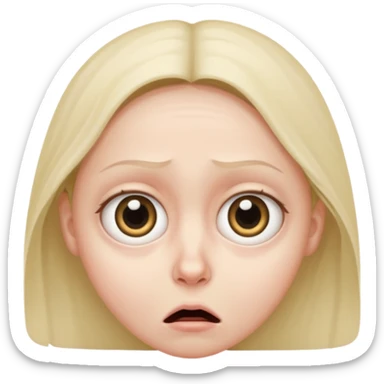 a frightened person sticker