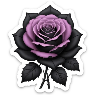 pastel goth black rose sticker