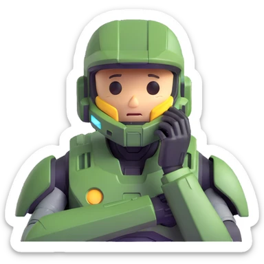 Master Chief from Halo, crying sticker
