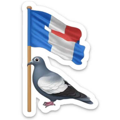 Un drapeau français avec un pigeon sticker