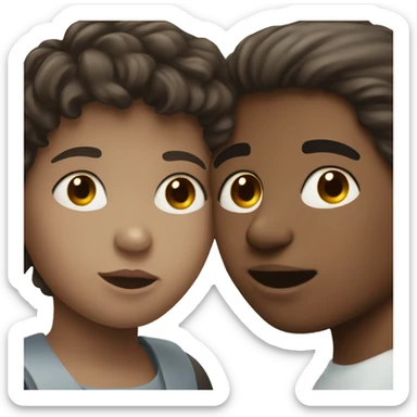 Blind girl and brunette boy kissing  sticker