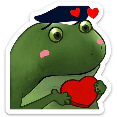 Side eye with kiss sticker