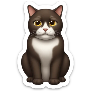 Dark-Brown-Fat-cat sticker
