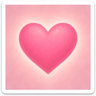 pink heart with a soft glow, digital illustration, gpt-image style sticker