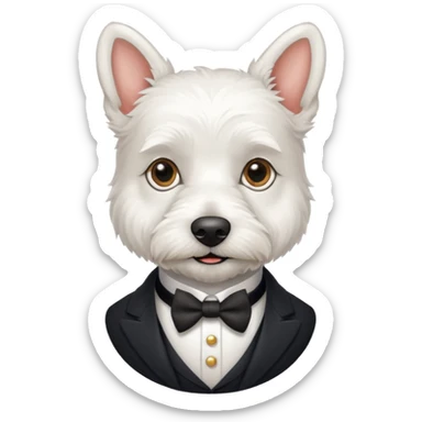 white terrier gentleman sticker
