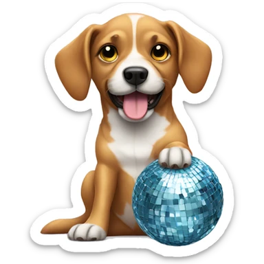 Dog with disco ball  sticker