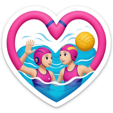 Natación  y voley en un corazón de colores  sticker