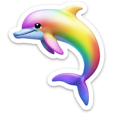 Beautiful rainbow dolphin sticker