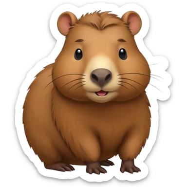 Cute Capybara turning sideways emoji sticker