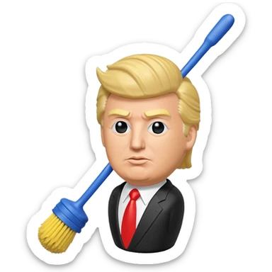 a donald trump toilet brush sticker