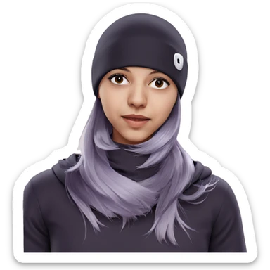 girl with black eyes sticker