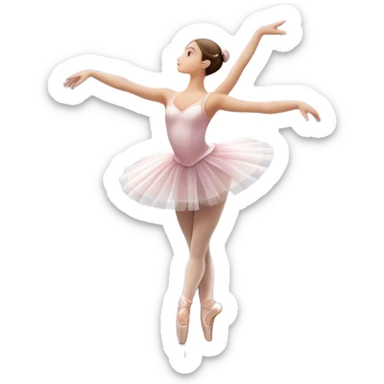 Icon for Ballet: a theater stage with silhouette of a ballerina in an elegant pose, surrounded by spotlight and stage lights. The icon should convey the grace and beauty of ballet, with focus on the dancer and the dramatic lighting. Transparent background. sticker