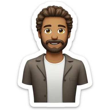 HOMBRE CON BARBA Y PELO CASTAÑO sticker