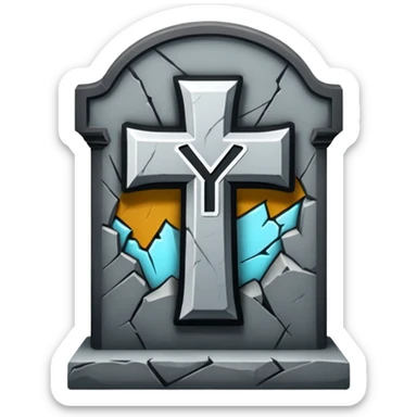 The letter 'Y' on a grave, no background sticker