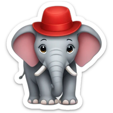 elephant with a red hat sticker