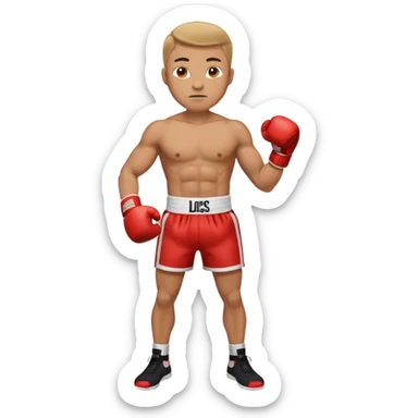 guy workout boxing full body shirt on  sticker