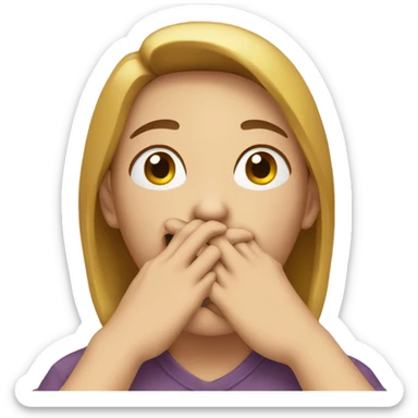 Someone holding their hands to their throat  sticker