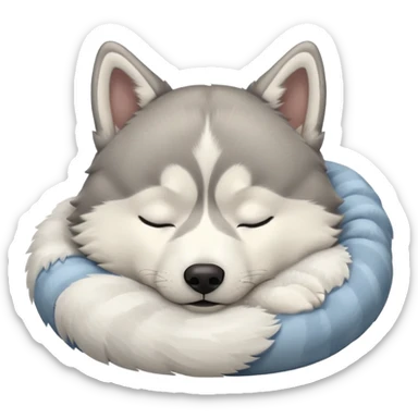 husky sleeping with eyes closed and nothing else is present sticker