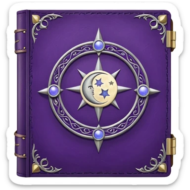 grimoire purple with a moon sticker