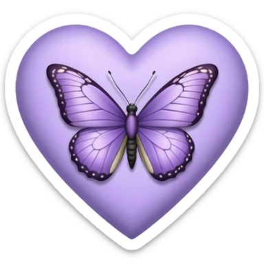 lavender heart with a butterfly sticker