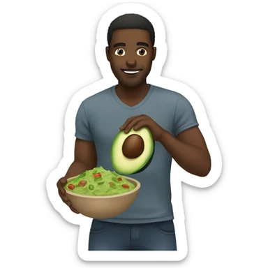 Black man holding guacamole  sticker