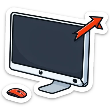 Arrow mouse cursor clicking button sticker