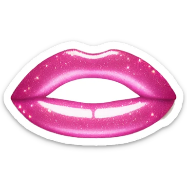 Pink sparkly lipgloss sticker