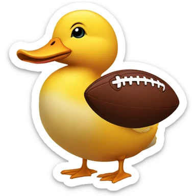Football shaped duck sticker