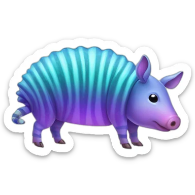 Iridescent spotted striped cyan purple gradient pig armadillo cow centipede insect with star markings star shaped spots sticker