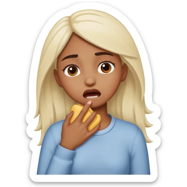 brown girl chocking herself  sticker