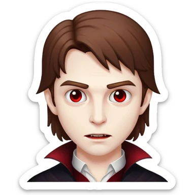 a vampire whit brown hair sticker