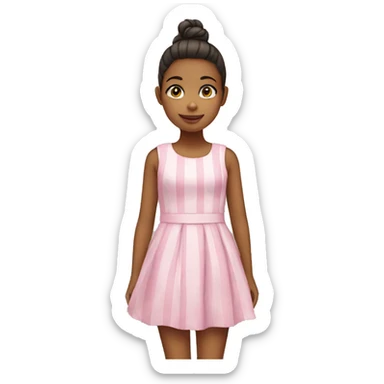 girl in a dress with road markings sticker