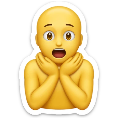 Emoji strangling itself with its hands  sticker