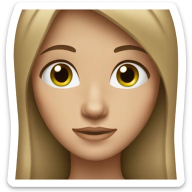 woman with long straight brown hair, green eyes, freckles  sticker