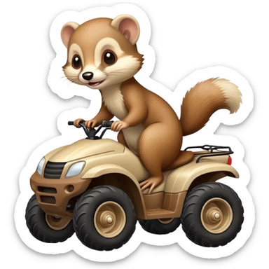 weasel riding a four wheeler sticker