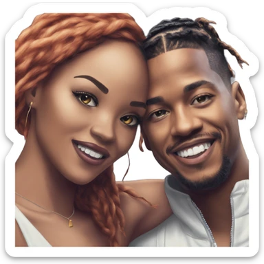 Hyper Realistic Breezy and Rhianna romantic photo  sticker