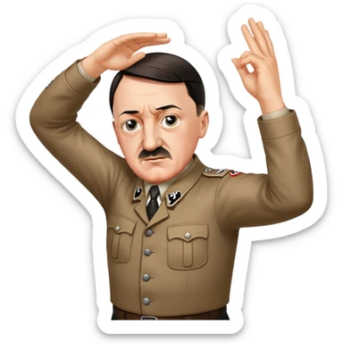 Hitler hitting the dab face in crook of elbow other arm out dance move  sticker