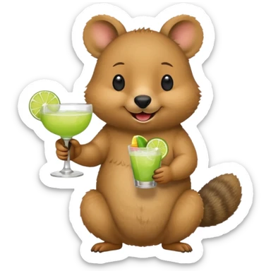 quokka having margarita sticker