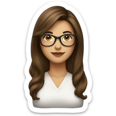 Femme a lunettes cheveux bruns au carré sticker