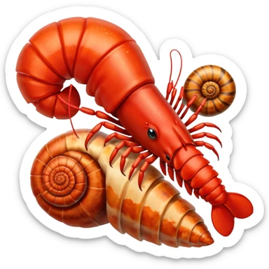 🦞🐚 que salga una claw como del emoji de lobster del emoji de shell de caracol. sticker