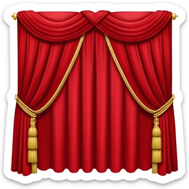 Simple red curtains  sticker