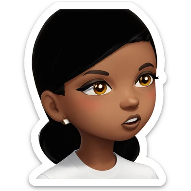 dark-skinned girl in white shirt sticker