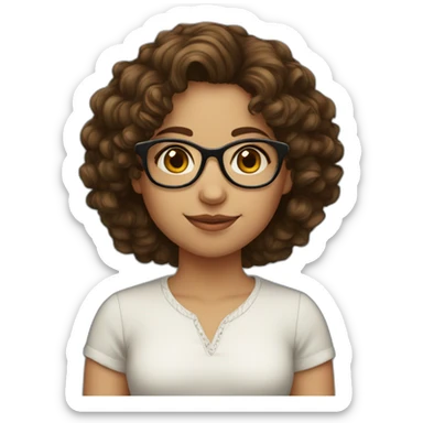 Girl-short-curly-brown-hair-maroccan-glasses sticker