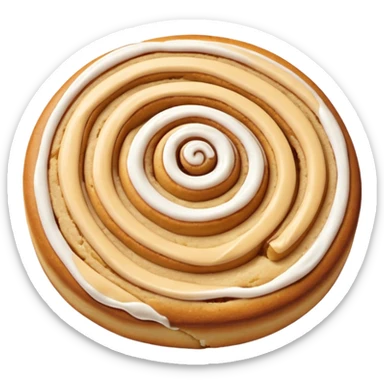 a cinnamon roll single layer cookie with only 2 switls sticker