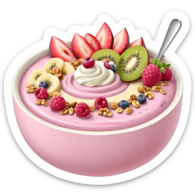 pastel pink and white smoothie bowl sticker