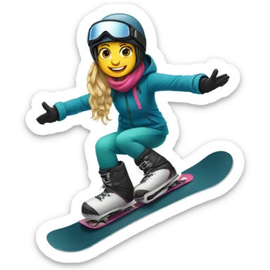 Girl on snowboard  sticker