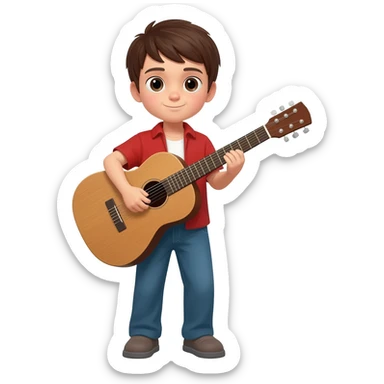 boy with a guitar sticker
