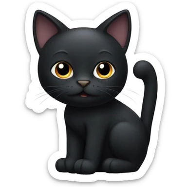 a black cat sitting in heel sticker