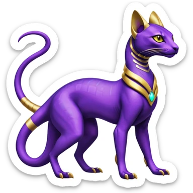 Futuristic Ethereal Beautiful Salandit-Bastet-Fakémon-hybrid-creature (full body)  sticker