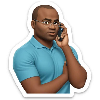 boy with phone in hand sticker